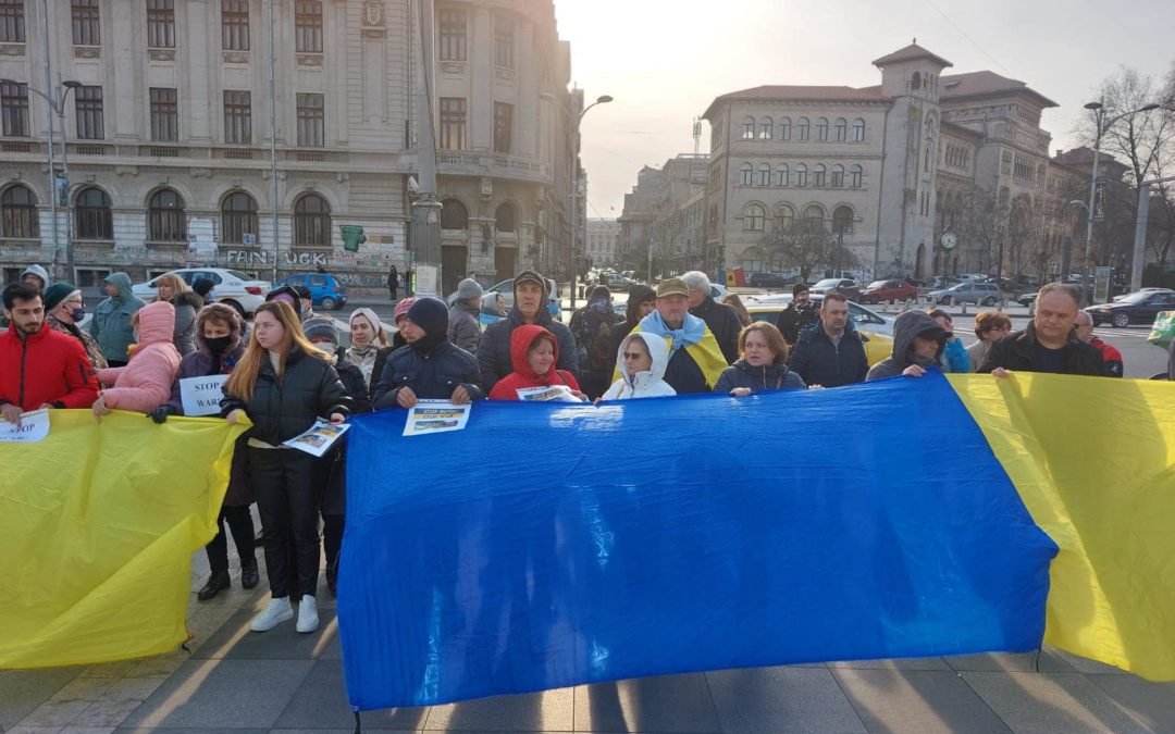 Члени Бухарестської філії СУР взяли участь в акції проти війни в Україні