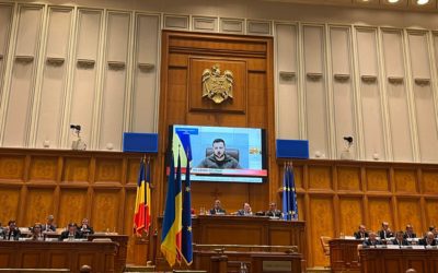 Volodymyr Zelenskyi a susținut un discurs în Parlamentul României