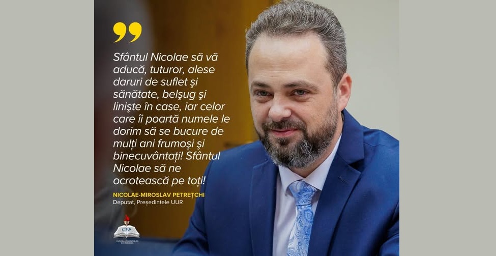 Mesajul preşedintelui Uniunii Ucrainenilor din România de Sfântul Nicolae