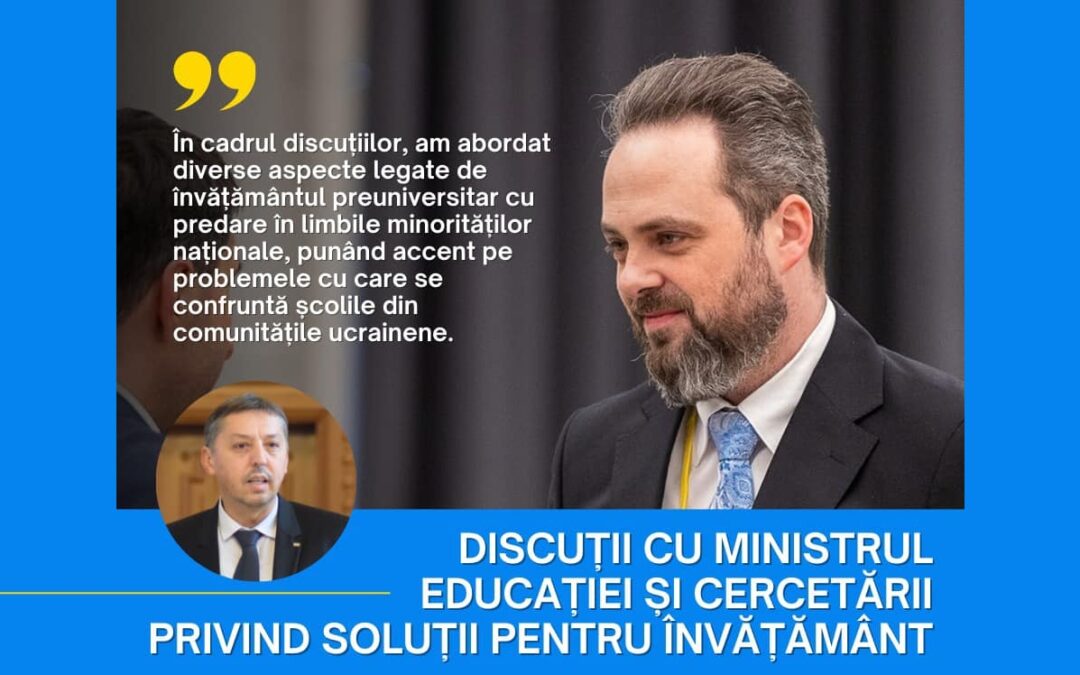 Discuție constructivă cu Ministrul Educației și Cercetării, prof. Daniel David