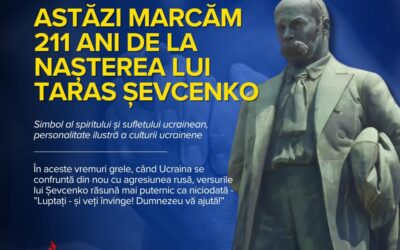 Mesajul președintelui UUR cu ocazia împlinirii a 211 ani de la nașterea lui Taras Șevcenko